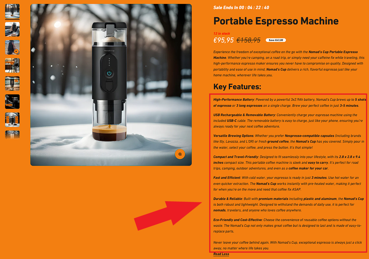 How to Write Good Product Descriptions Example Three